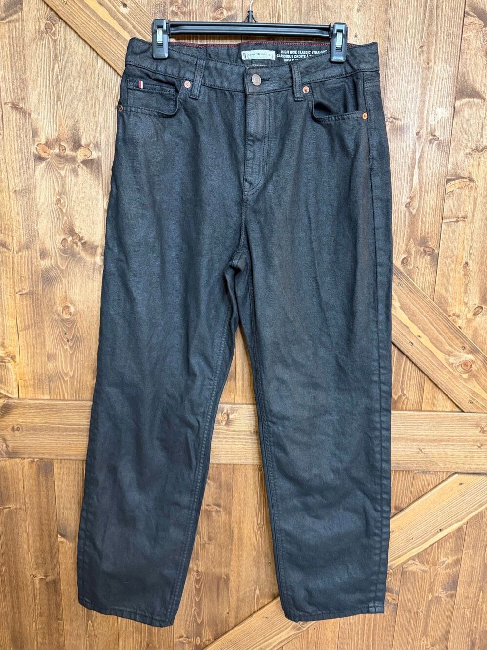 Tommy Hilfiger Women’s Black High Rise Classic Straight Leg Jeans Size 8 (9606)